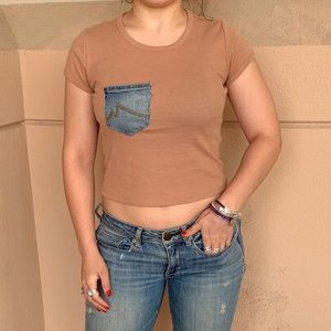 Denim Pocket Tee👖💕 (sizes: XS-Medium)